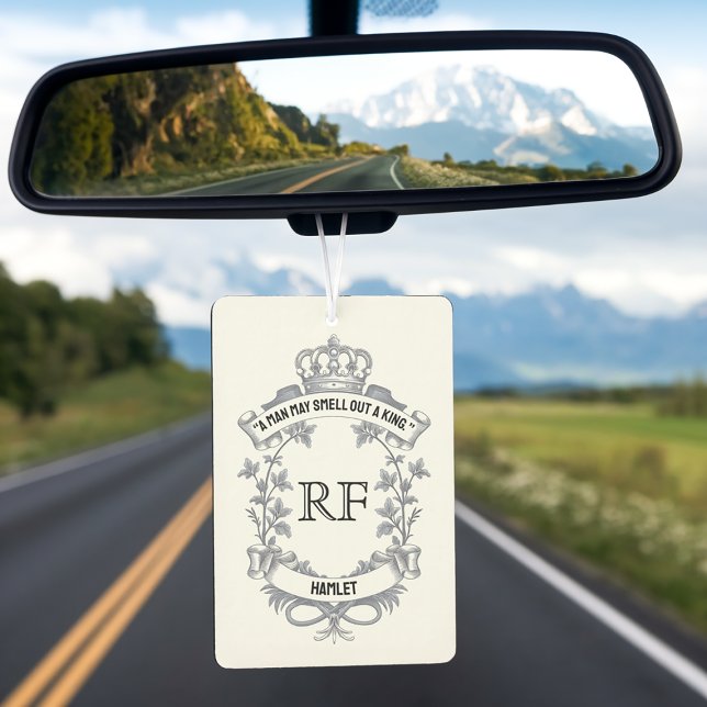 Custom Elegant Two-Sided Quote Monogram Car Air Freshener (Creator Uploaded)