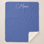 Custom Elegant Typography Names Template Blue Sherpa Blanket<br><div class="desc">Custom Trendy Create Your Own Template Upload Image Photo Add Calligraphy Script Name or Text Home Décor / Throw,  Fleece & Sherpa Blankets / Medium Blue & White Medium Fleece Blanket.</div>