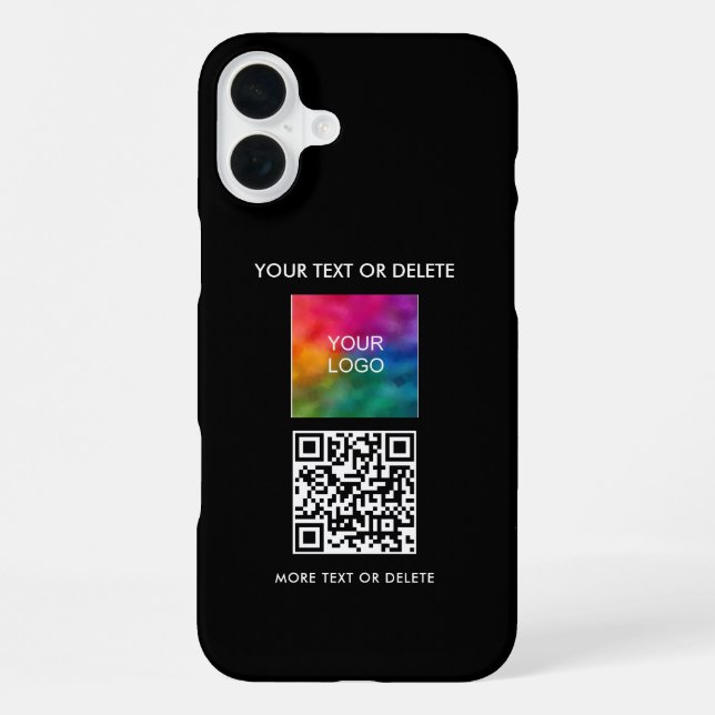 Custom Elegant Upload Your Business Logo QR Code iPhone Case (Back)
