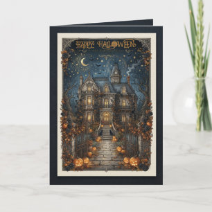 Custom Elegant Victorian Halloween Card
