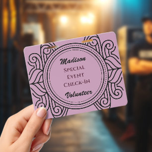 Custom Elegant Volunteer Special Event Name ID Badge