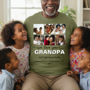 Custom Elegant We love you GRANDPA Photo collage T-Shirt