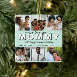 Custom Elegant we love you mum ornament