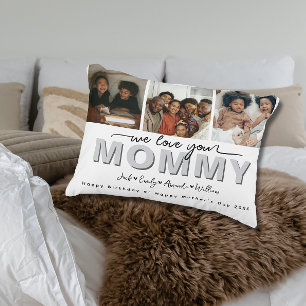 Custom Elegant We love you Mummy Photo collage Decorative Cushion