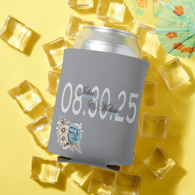 Custom Elegant Wedding day Favour  Can Cooler (In Situ Summer)