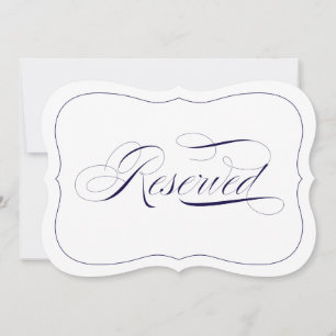 Custom Elegant Wedding Navy Blue Reserved Sign