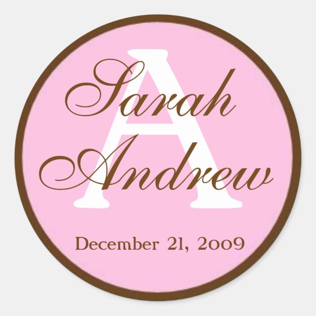 Custom Elegant Wedding Stickers (Front)