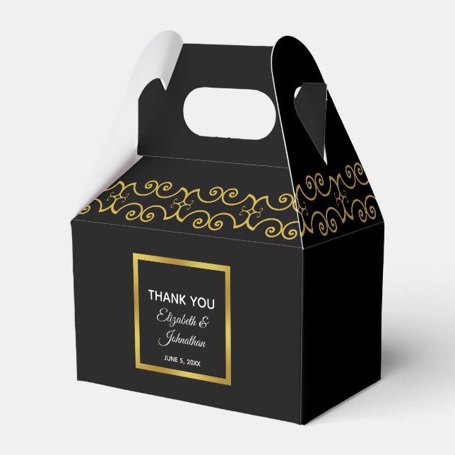 Custom Elegant Wedding Thank You Favour Box (Front Side)