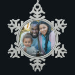 Custom Elegant Your Family Photo Vintage Christmas Snowflake Pewter Christmas Ornament<br><div class="desc">Customise this elegant Christmas ornament with your own family photo and the year in white vintage typography.  Start a new tradition to create your family's own personal ornament each Christmas.   A wonderful gift to give to parents,  grandparents,  or to keep for yourself. Also available in other styles.</div>