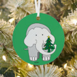 Custom Elephant Christmas Ornament<br><div class="desc">An elephant custom Christmas ornament. You can purchase as is or change the message on the back to anything you like.</div>
