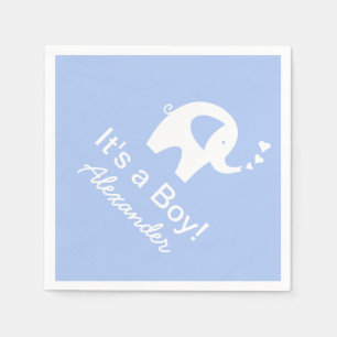 Custom elephant It's a boy baby shower napkins