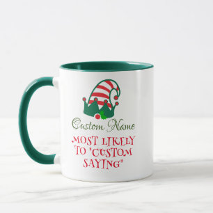 Custom Elf Name Mug - Festive Christmas Cup