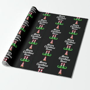 Custom Elf Pattern Personalised Christmas Wrapping Wrapping Paper