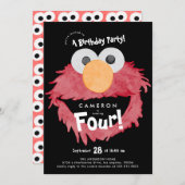Custom ELMO Sesame Street Birthday Party Invitation (Front/Back)