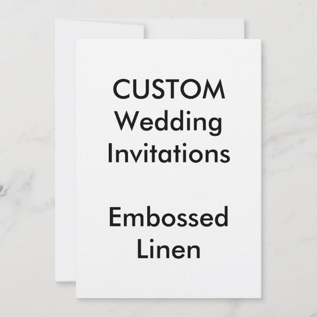 Custom EMBOSSED LINEN Wedding Invitations 5"x7" (Front)