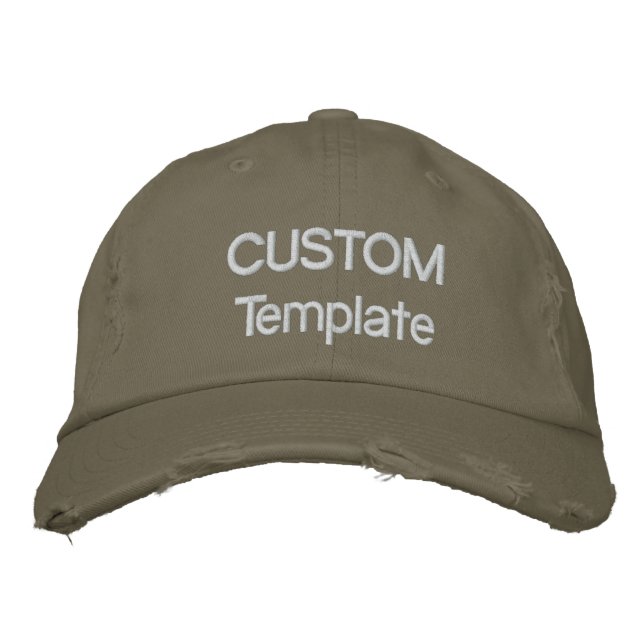 Custom Embroidered Distressed Baseball Cap Blank (Front)
