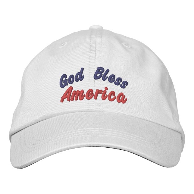 Custom Embroidered Hat - God Bless America (Front)