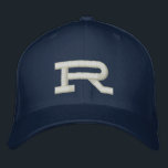 Custom embroidered monogram initial letter hat<br><div class="desc">Custom embroidered monogram initial letter hat. Personalised embroidery cap with big monogrammed letter. Cool masculine typography template. Manly initialled gift Birthday gift idea for men. Make your own for dad, father, husband, son, friend, brother, boyfriend, boss, employee, coworker, business, company, coach, fitness instructor, personal trainer etc. Great for outdoor sports...</div>