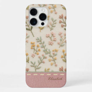Custom Embroidery Cottagecore Wildflower Estética iPhone 16 Pro Max Case