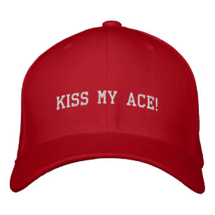 Custom embroidery tennis hat   KISS MY ACE! quote