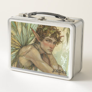 Custom Emerald Forest Guardian Elf  Metal Lunch Box