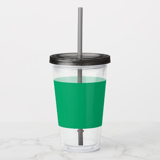 Custom Emerald Green Acrylic Tumbler with Straw (Front)