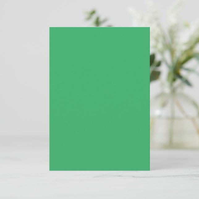 Custom Emerald Green Button Pin RSVP Card (Standing Front)