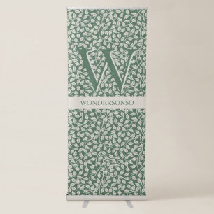 Custom Emerald Green Flower Pattern Retractable Banner