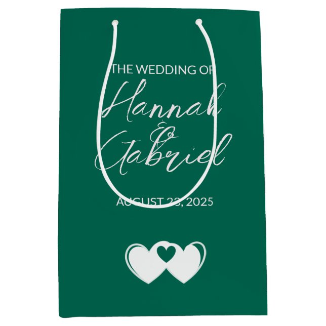 Custom Emerald Green Gift Bag (Front)