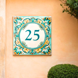 Custom Emerald Grove House Number Tile