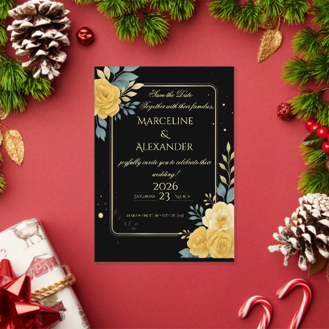 Custom Emerald & Ivory Botanical Invitation (Insitu (Holiday))