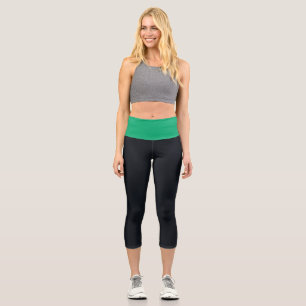 Custom Emerald Waist & Black High Waisted Capris