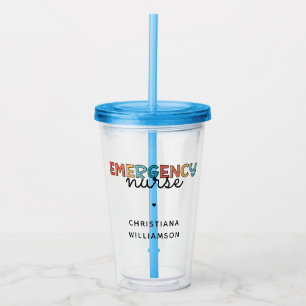 Custom Emergency Nurse ER Nurse Personalised Gift Acrylic Tumbler