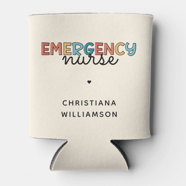 Custom Emergency Nurse ER Nurse Personalised Gifts Can Cooler (Front)