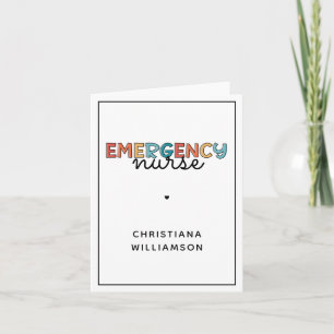 Custom Emergency Nurse ER Nurse Personalised Gifts Card