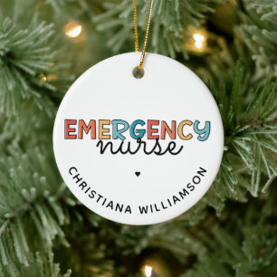 Custom Emergency Nurse ER Nurse Personalised Gifts Ceramic Tree Decoration
