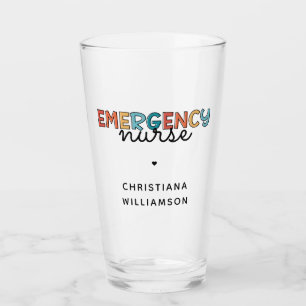 Custom Emergency Nurse ER Nurse Personalised Gifts Glass