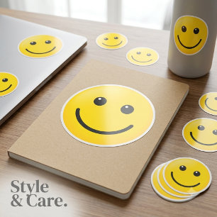 Custom Emoji Style Yellow Face Sheet of Classic Round Sticker