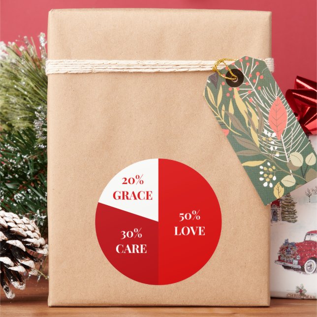 Custom Emotional Balance Pie Chart Poster  Classic Round Sticker (Holiday)