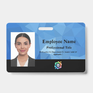 Custom Employee Badge with Photo, Barcode, Logo, ID Badge