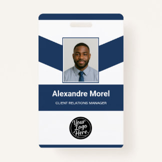 Custom Employee Badge with Photo, Logo & Barcode ID Badge