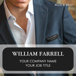Custom Employee Corporate Black Magnetic Name Tag