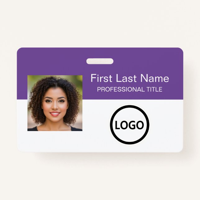 Custom Employee Id badge Bar Code Logo (Front)