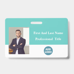 Custom Employee ID Badge - Name, Photo, Barcode 