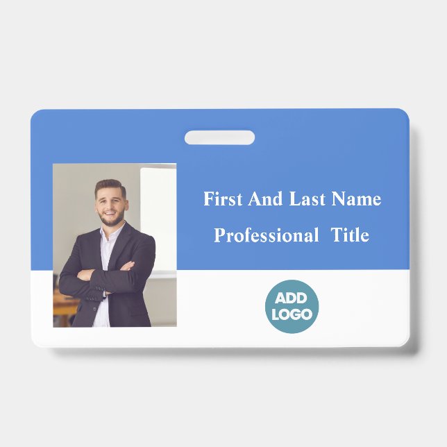 Custom Employee ID Badge - Name, Photo, Barcode  (Front)