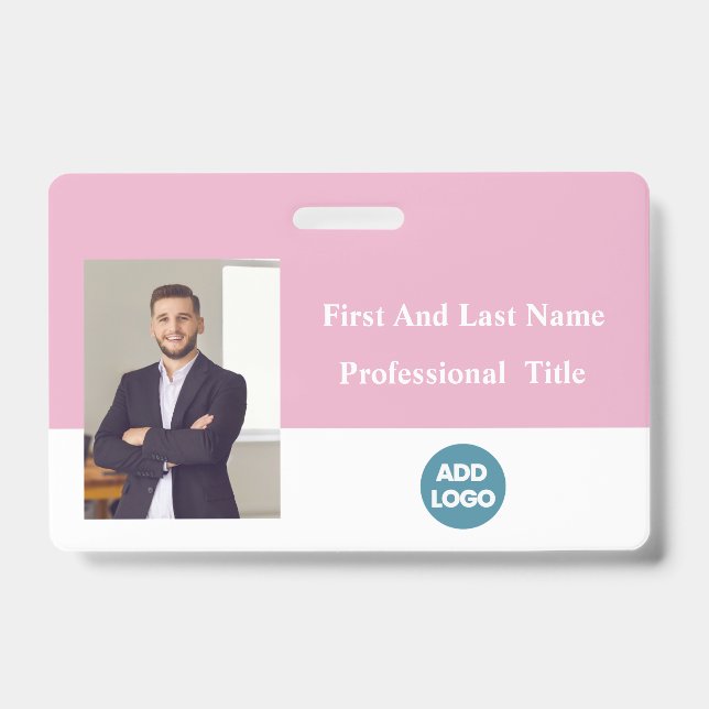 Custom Employee ID Badge - Name, Photo, Barcode  (Front)