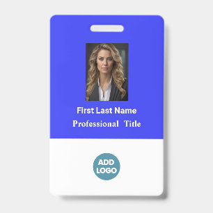 Custom Employee ID Badge - Name, Photo, Logo,..