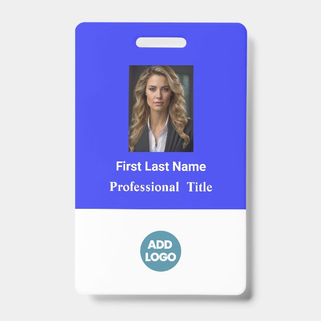 Custom Employee ID Badge - Name, Photo, Logo,.. (Front)