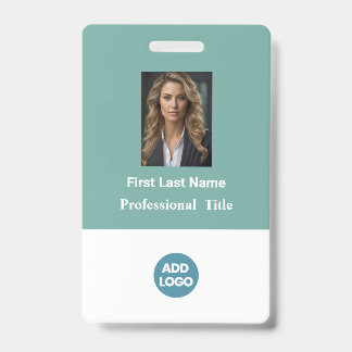 Custom Employee ID Badge - Name, Photo, Logo,..