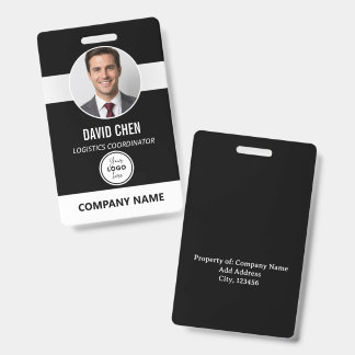 Custom Employee ID Badge with Photo and Logo